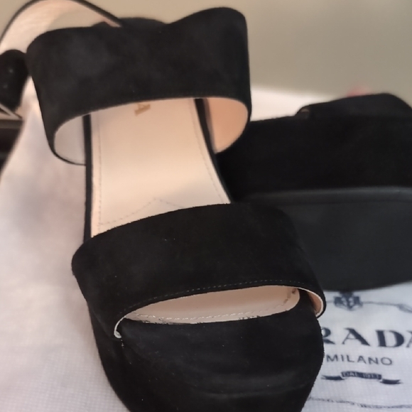 Prada Women's Black Platform Sandals - Picture 1 of 7